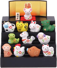將圖片載入圖庫檢視器 ☆現貨(24小時內出貨). 陶器名產 愛知縣瀬戸市 藥師窯 招福開運擺飾 錦彩招福十二支招福 干支 薬師窯