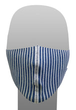 將圖片載入圖庫檢視器 ☆台灣現貨 日本VALETTE可清洗而對肌膚溫和的涼爽3D設計口罩 (Denim Stripe) 大人用