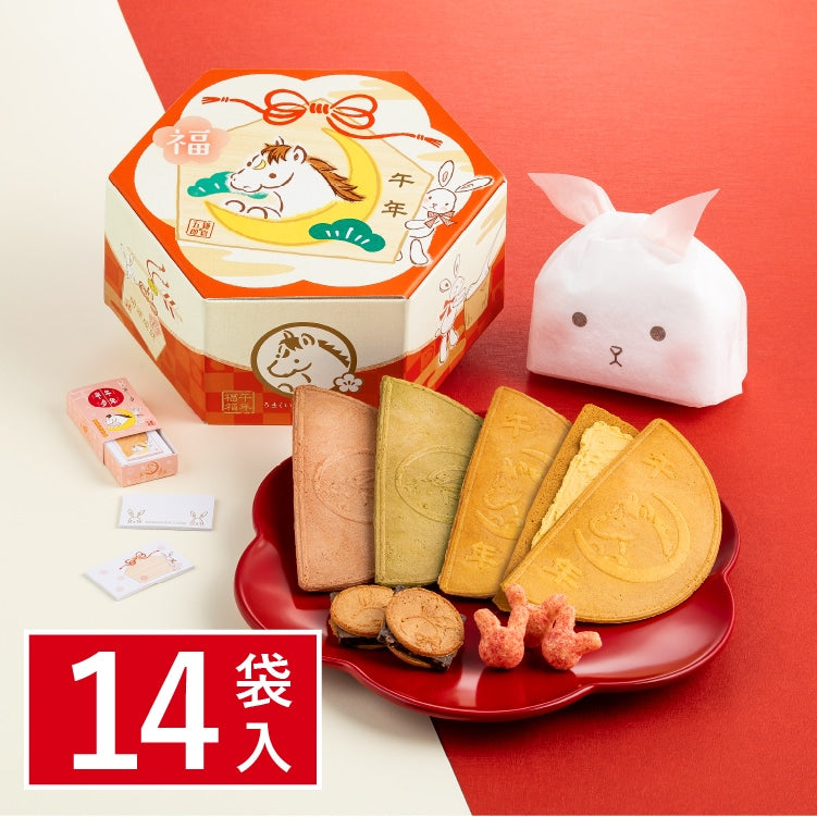 【10/28-11/10預購期間/預計11月30號左右抵達台灣】鎌倉五郎本店 2026年跨年限定販售 鎌倉半月&巧克力夾心餅乾  馬年 福盒裝14袋入