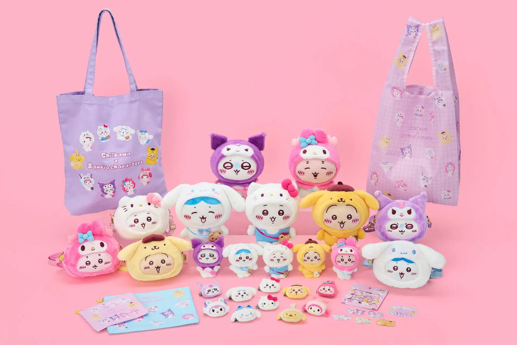 【預購產品/預計12月左右抵達台灣】日本 吉伊卡哇 × 三麗鷗 聯名限定產品 可脫帽 大娃娃 / 娃娃吊飾 / 斜背收納包