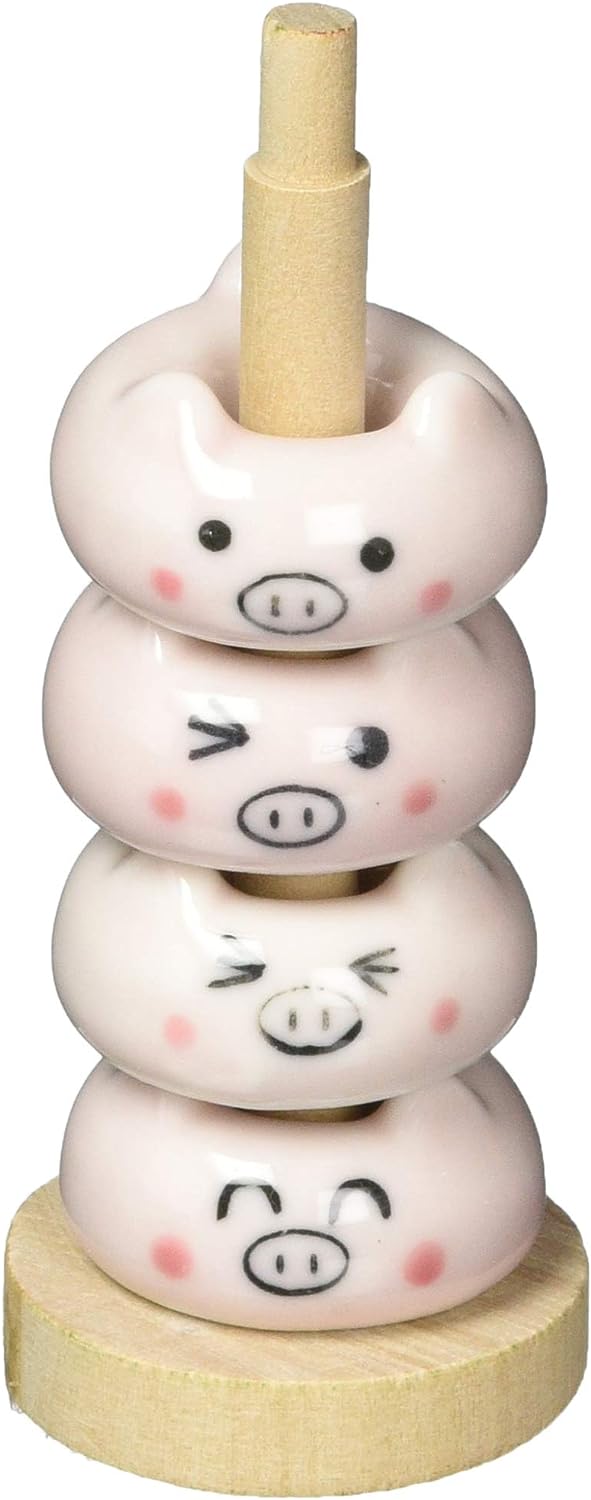 ☆現貨(24小時內出貨).  田中箸店 甜甜圈形狀 動物筷架 4個組合