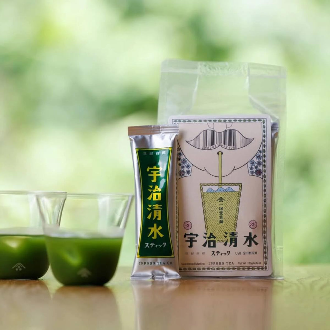 ☆現貨(24小時內出貨) . 1717年創業 日本京都一保堂本舗　精制白砂糖 宇治清水 甜抹茶粉 180g(15g×12本) 攜帶式袋裝